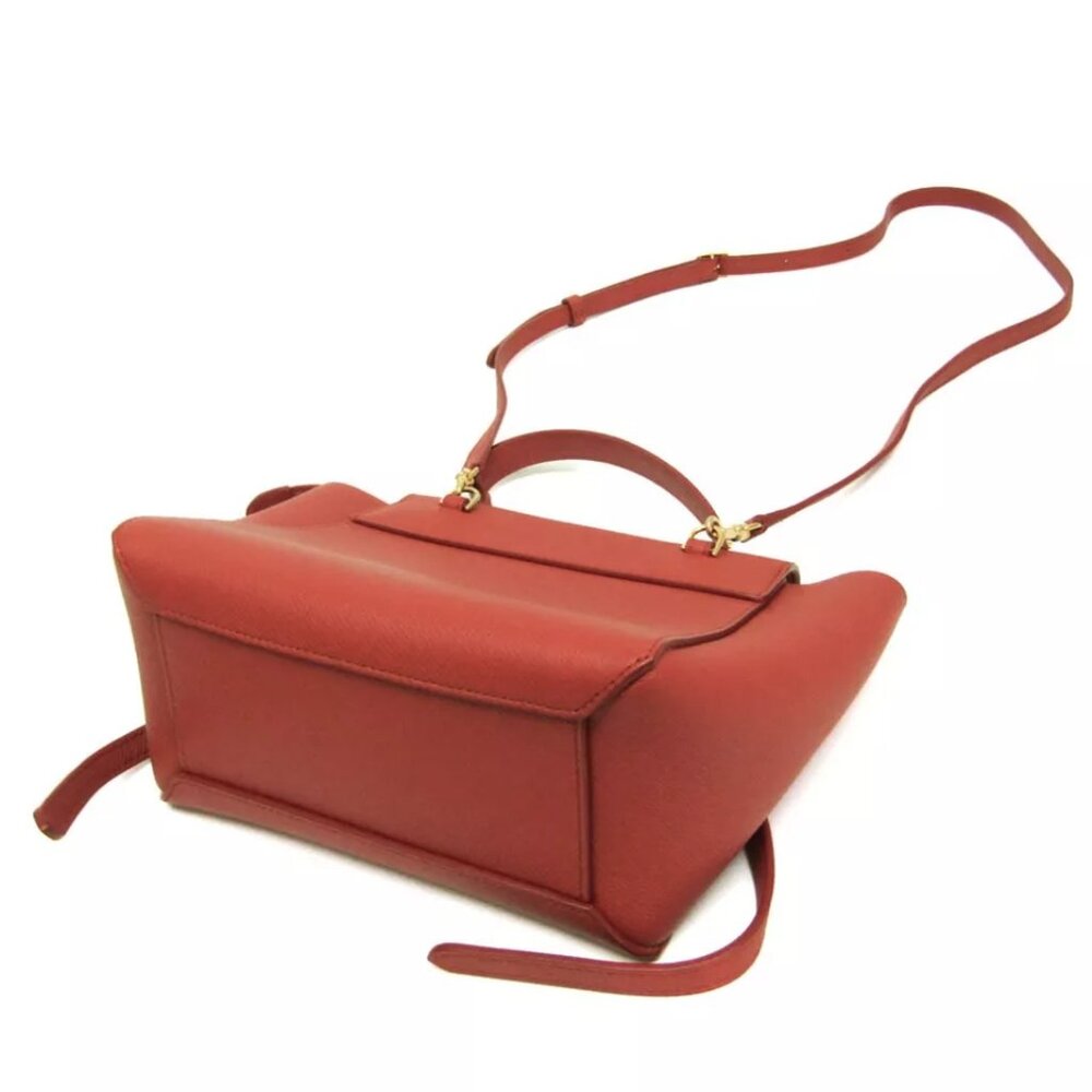 Celine Belt Bag Nano Women's Leather Handbag,Shoulder Bag Red Brown 950-021725 - Picture 3 of 16
